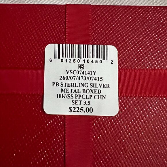 Macy's 2-Pc. Set Paperclip Link Chain Necklace & Matching Bracelet NEW - Picture 8 of 10